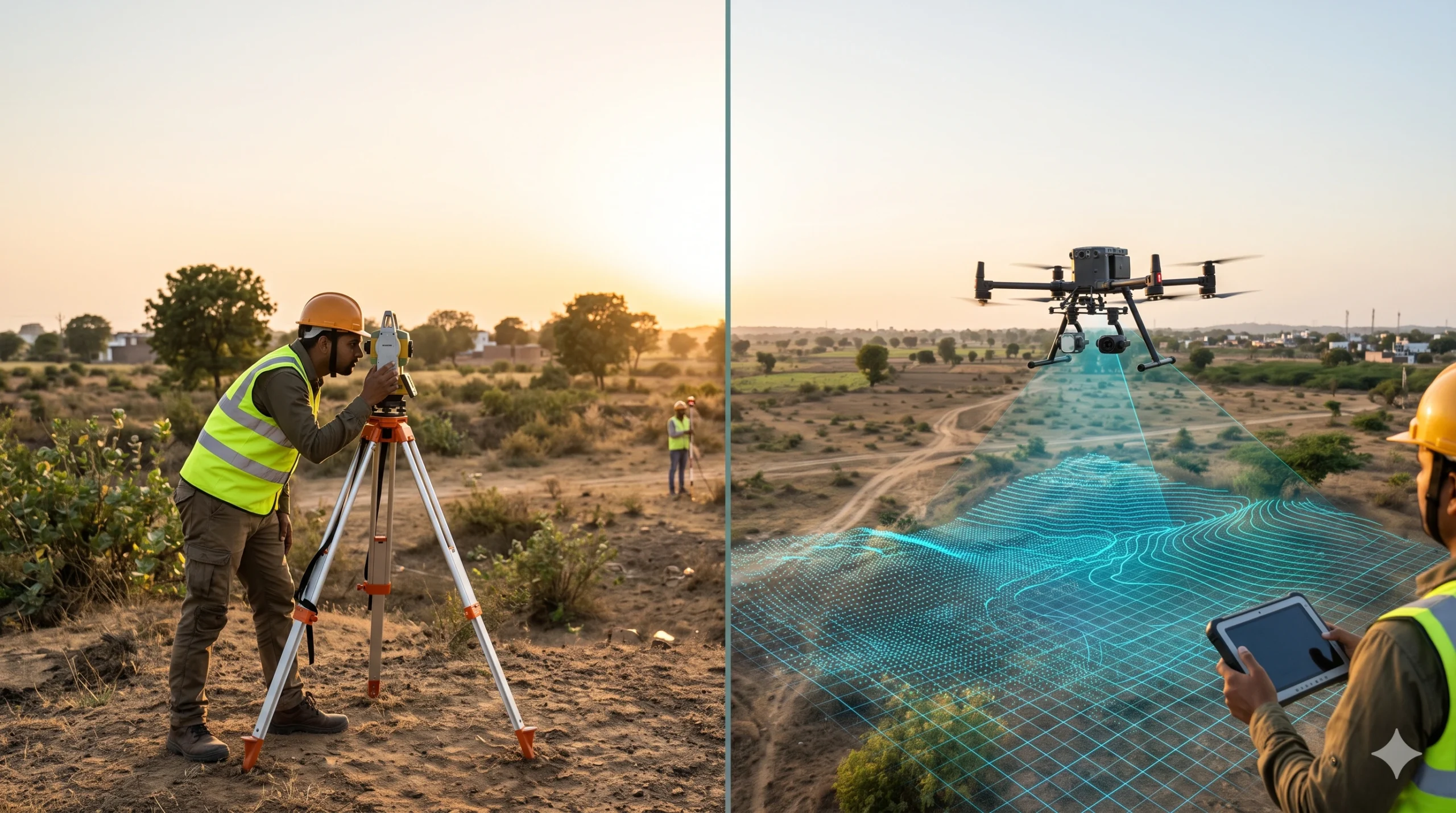 Drone aerial survey vs traditional survey comparison